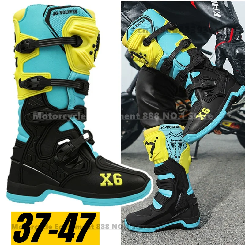 

Professional Racing Style Motorcycle Boots botas motocross Waterproof Anti-Collision Off-Road for Rally Race botas para moto