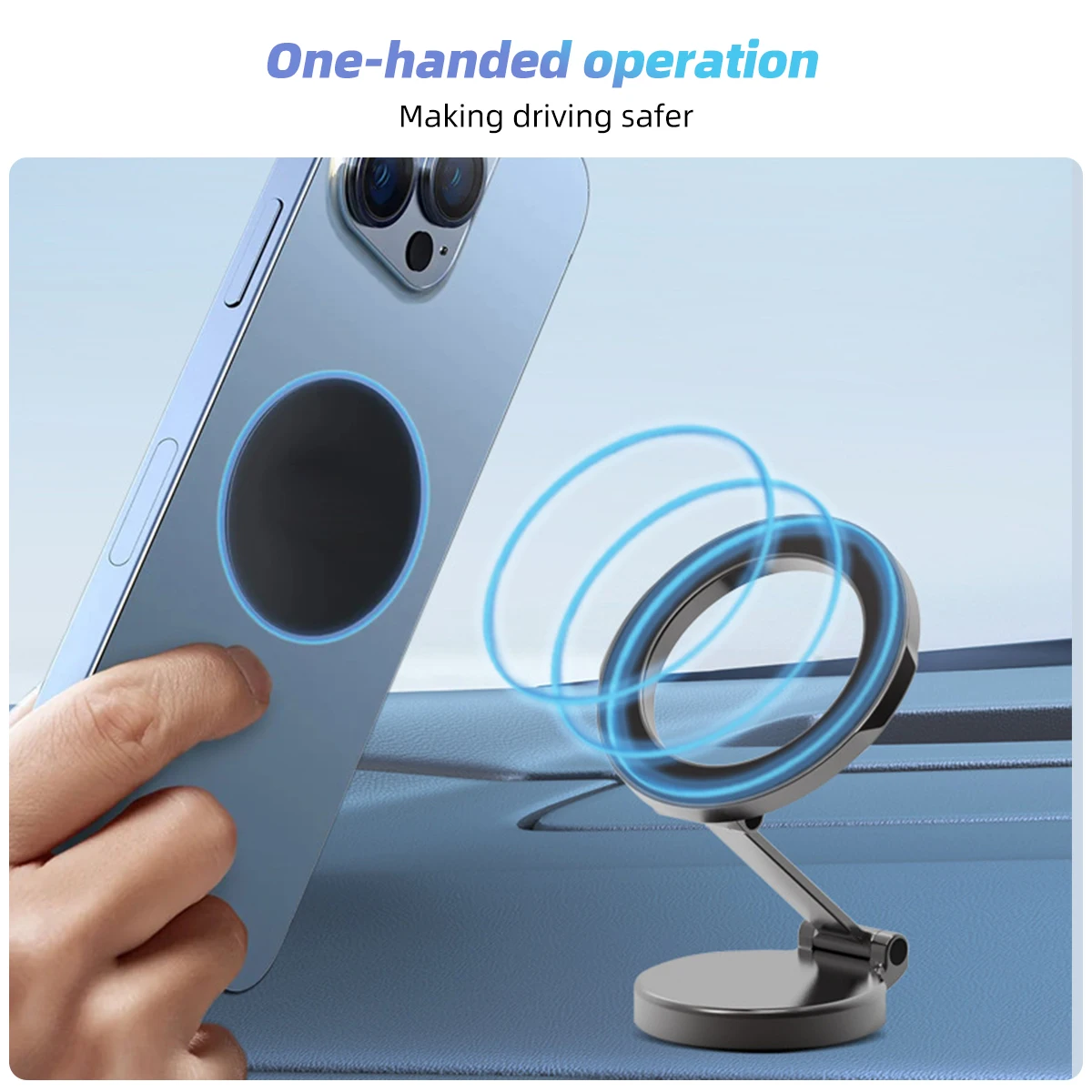 حامل هاتف سيارة مغناطيسي قابل للطي ، قابل للتعديل جبل يصلح آيفون 14 ، 13 ، 12 برو ماكس زائد ، ميني ، سامسونج ، 720 درجة ، MagSafe