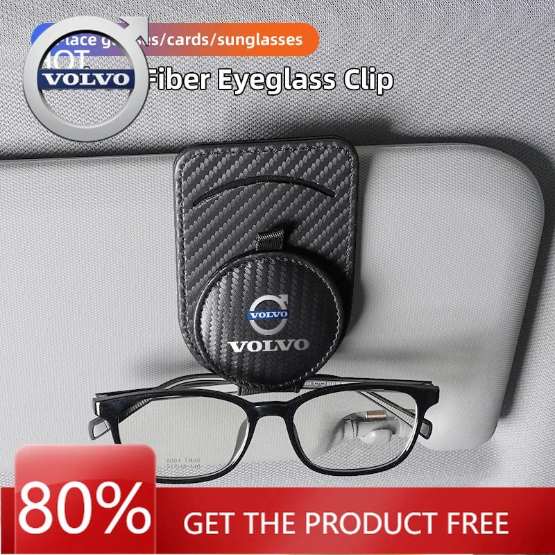 

Эмблемы 2026, новинка для Volvo, портативный автомобильный держатель, солнцезащитный козырек, зажим для очков, вешалка для очков Volvo XC90 V90 V60 XC60 V40 EC40 EX4