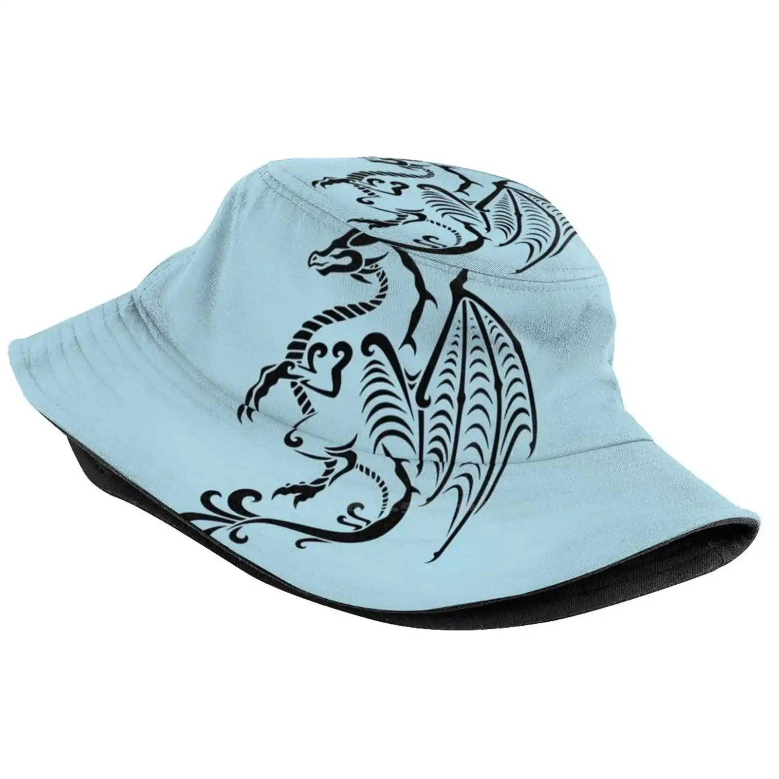 Color Art Black Dragon Flat Top Breathable Bucket Hats Magnet Dragon Skin Dragon Desk Mats Dragon Mouse Dragon Laptop Dragon