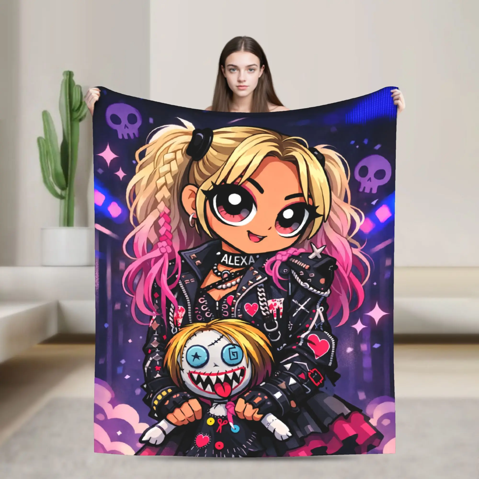 A-Alexa Bliss Printed Blanket For Men Women Super Soft Cozy Wrestler  Throw Blankets for Living Room 50x60 Inches Multiple Sizes