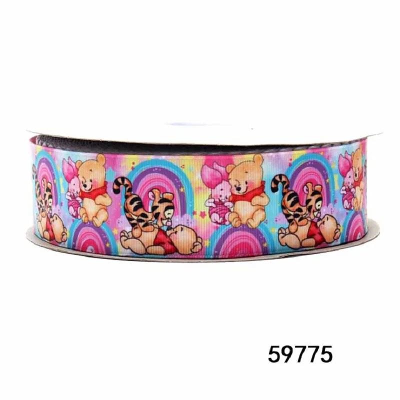 Disney Cartoon Character Grosgrain Ribbon, Hairbows Craft Materials, Decoração, 7 ", 8", 22mm, 5 jardas