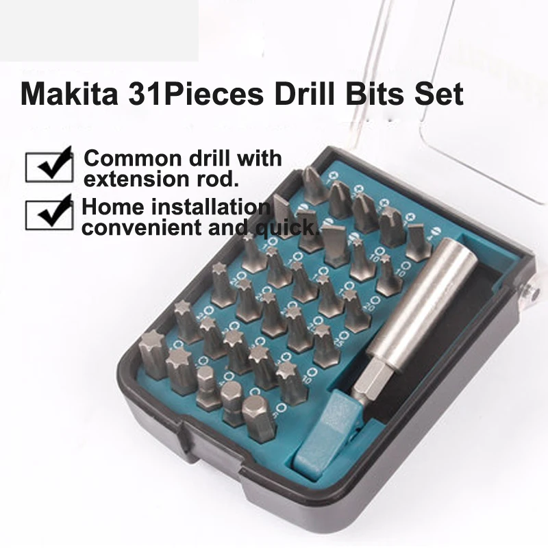 Japan Makita Drill Bit Set Hexagon Drill Phillips Head Screwdriver 18/28/31 piece suits For Electric Drill and Screwdriver