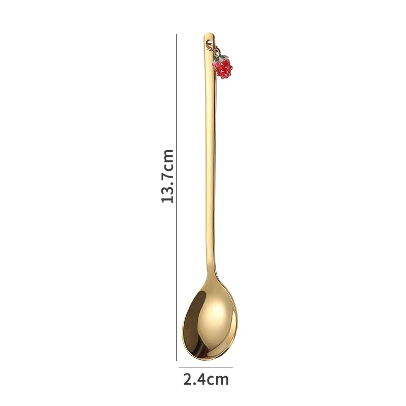 Cute Metal Pendant 304 Stainless Steel Spoon Hollow for Ice Cream Tea Dessert Coffee Scoops Kitchen Tableware Accessories