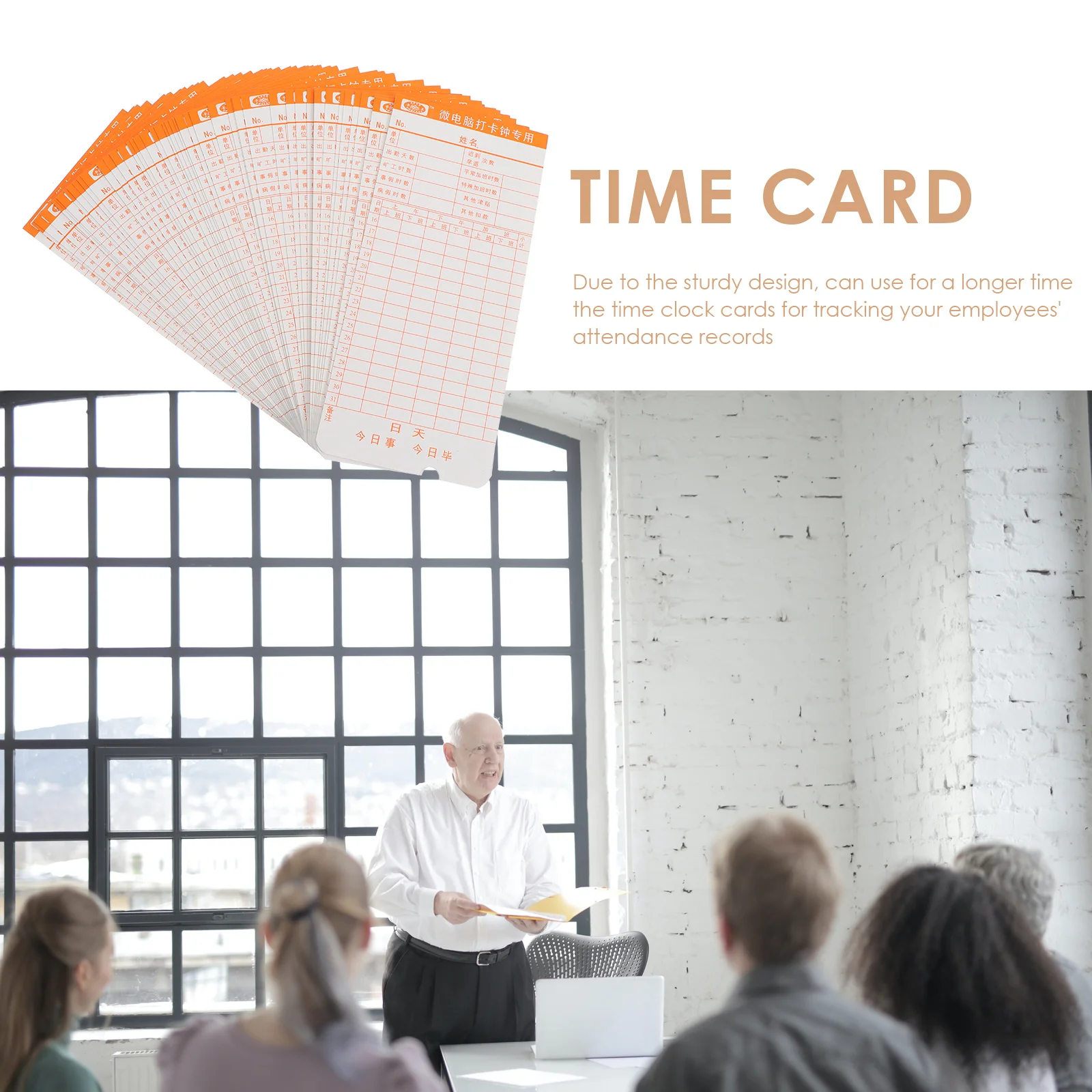 50 Sheets Useful Time Card Reliable Monthly Clocking Card for Company Workforce Time Recording Office Supplies Kit