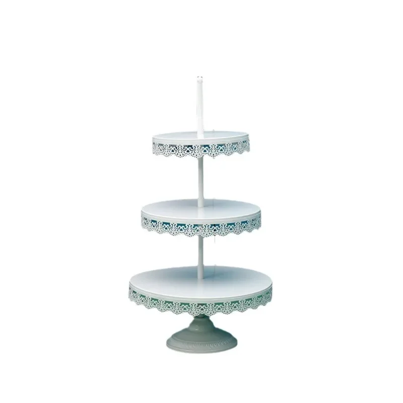 Three-layer wrought iron cake rack wedding dessert cake cake tray wedding dessert table ornament snack rack
