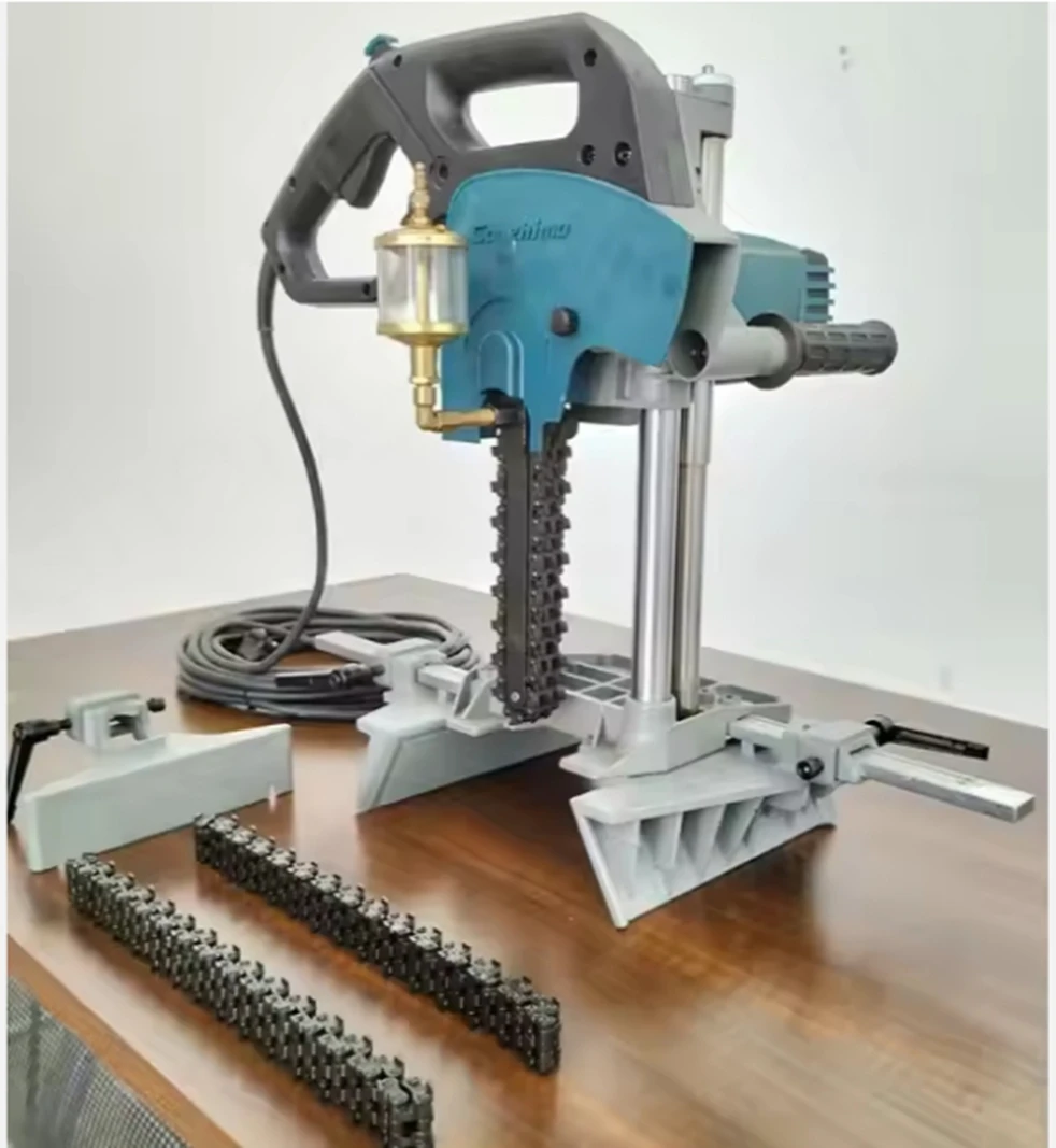 17CM Portable  Woodworking Drill Machine with Chain Saw for Square Hole & Mortise Wood Boring Tasks Brushed Motor