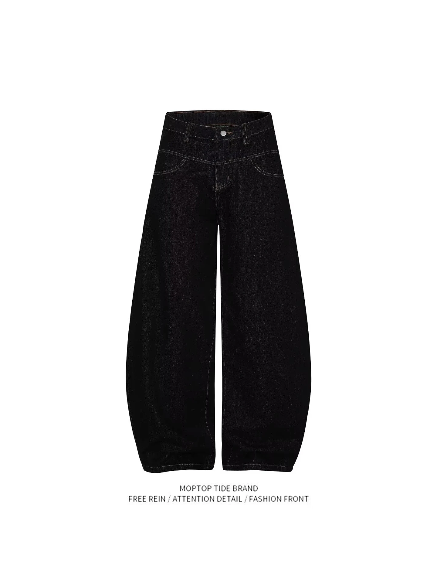 

Black Star Denim Jeans Men's Summer American High Street Vibe Zipper Cool Flared Slimming Straight Leg Pants