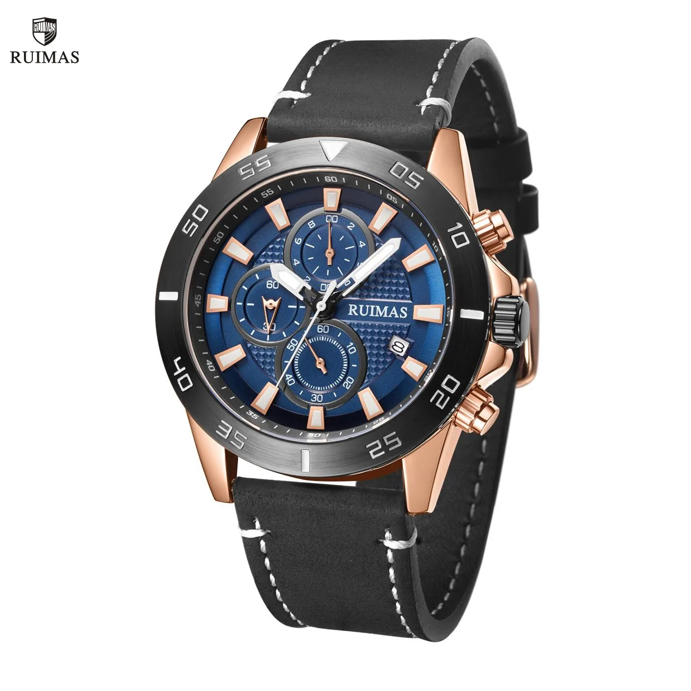 RUIMAS Watches Luxury Quartz Sport Watch for Men Military Waterproof Clock Chronograph Waterproof Reloj Hombre Calendar 572