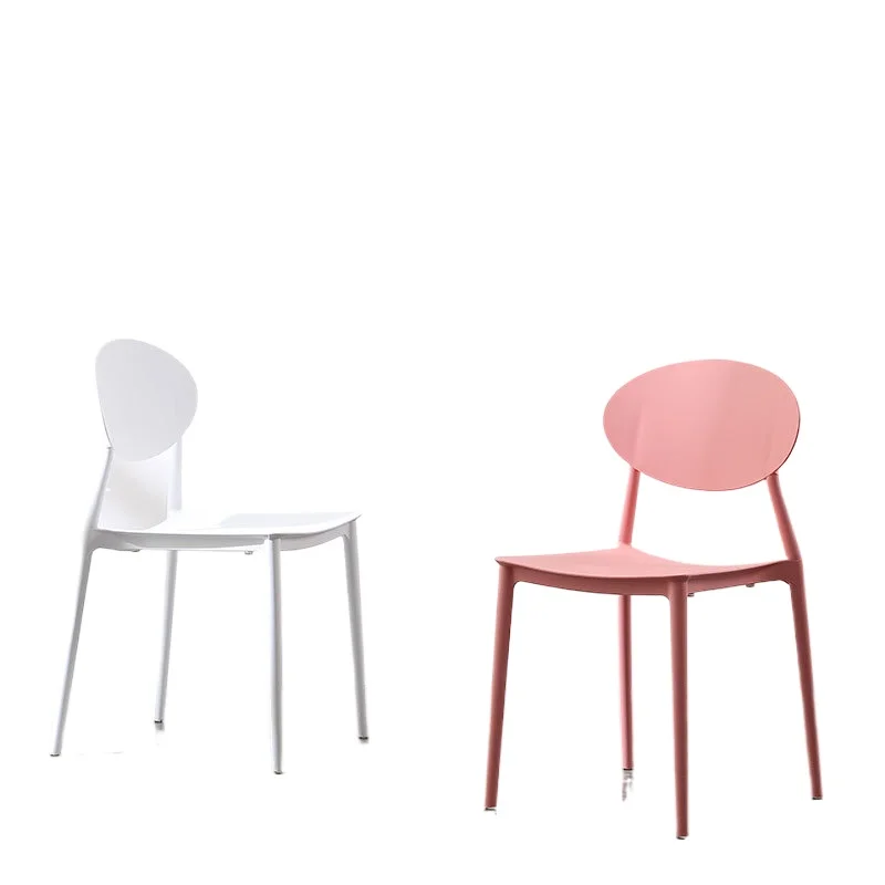 

Nordic style plastic backrest stool modern simple home dining chair study leisure negotiation computer chair