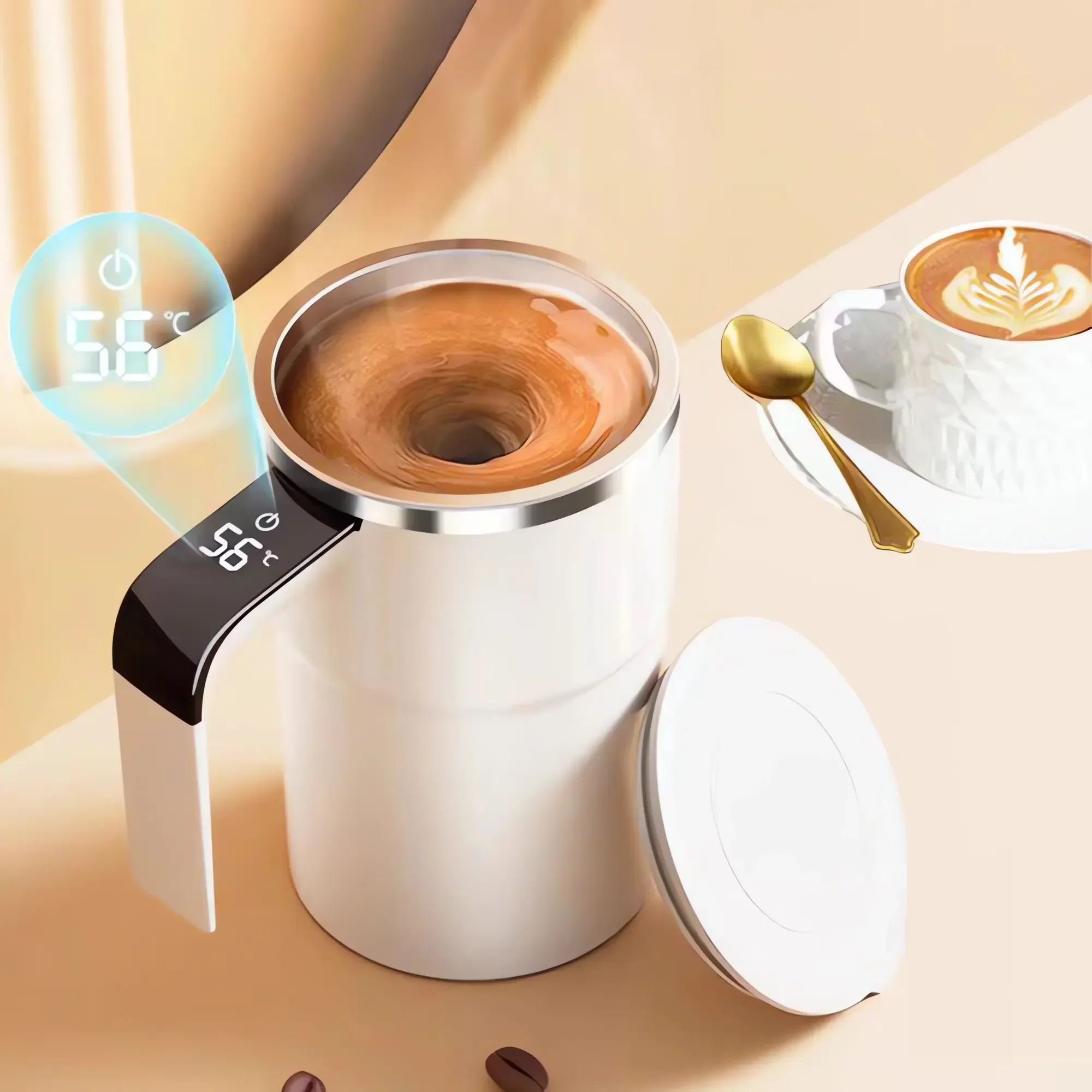 USB rechargeable automatic magnetic Cup electric coffee self mixing mug, IP67 waterproof, food safety tea coffee mug,