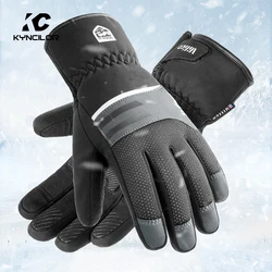 Schwarzer Winter warm voll wasserdicht Finger Radfahren Outdoor-Sport Laufen Motorrad Snowboard Touchscreen Fleece Ski handschuhe