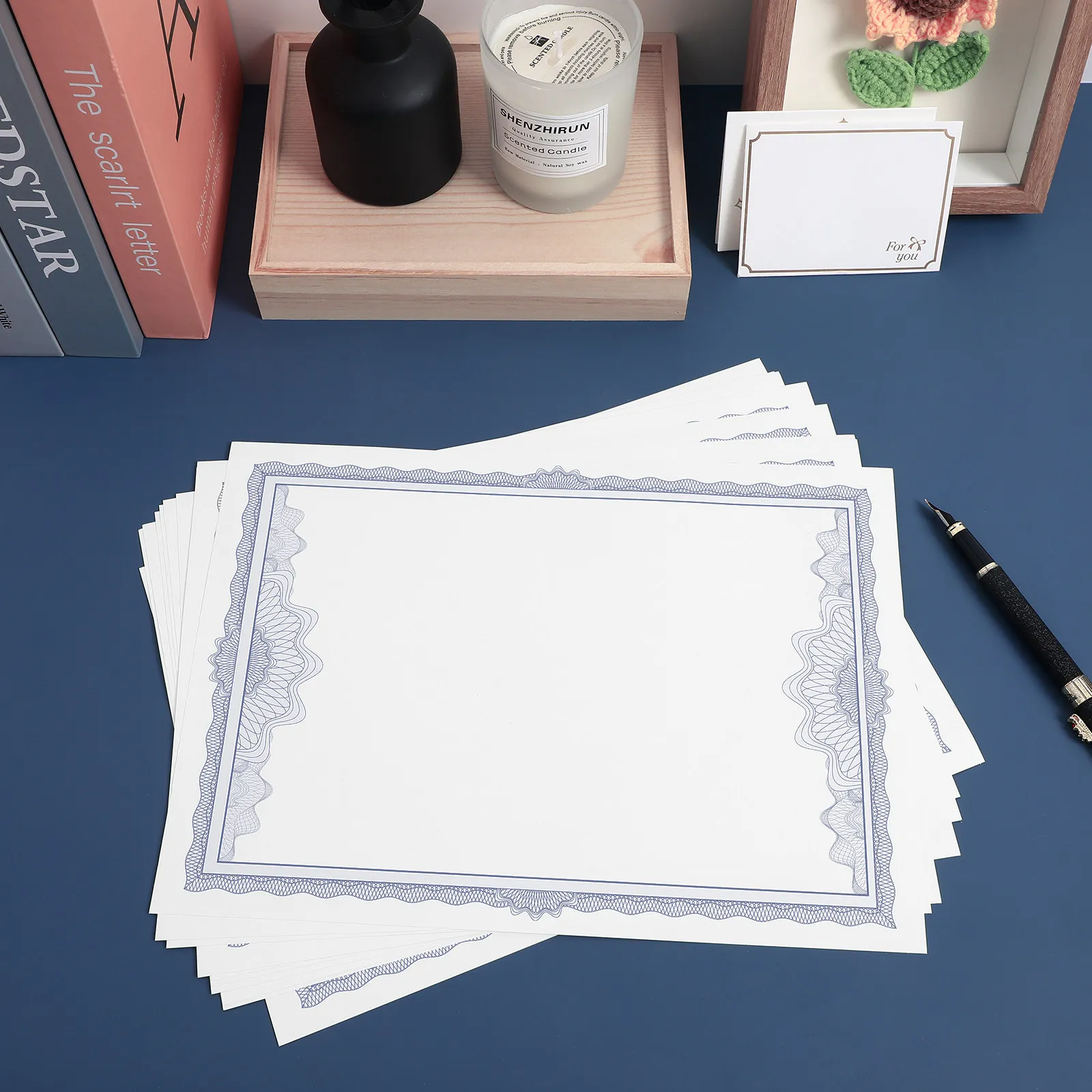 

10Pcs Certificate Paper Blank Writable Printable Certificate Inner Paper Office Supplies A4 Size School Supply