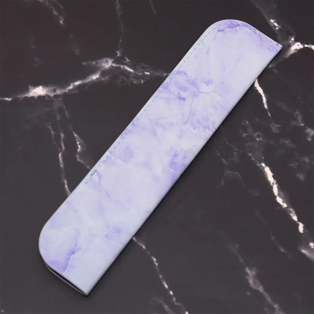 

3pcs Pen Bag Protective Cover Single Double Marble Pattern Purple Pink Yellow PU Sleeve For Pen Storage
