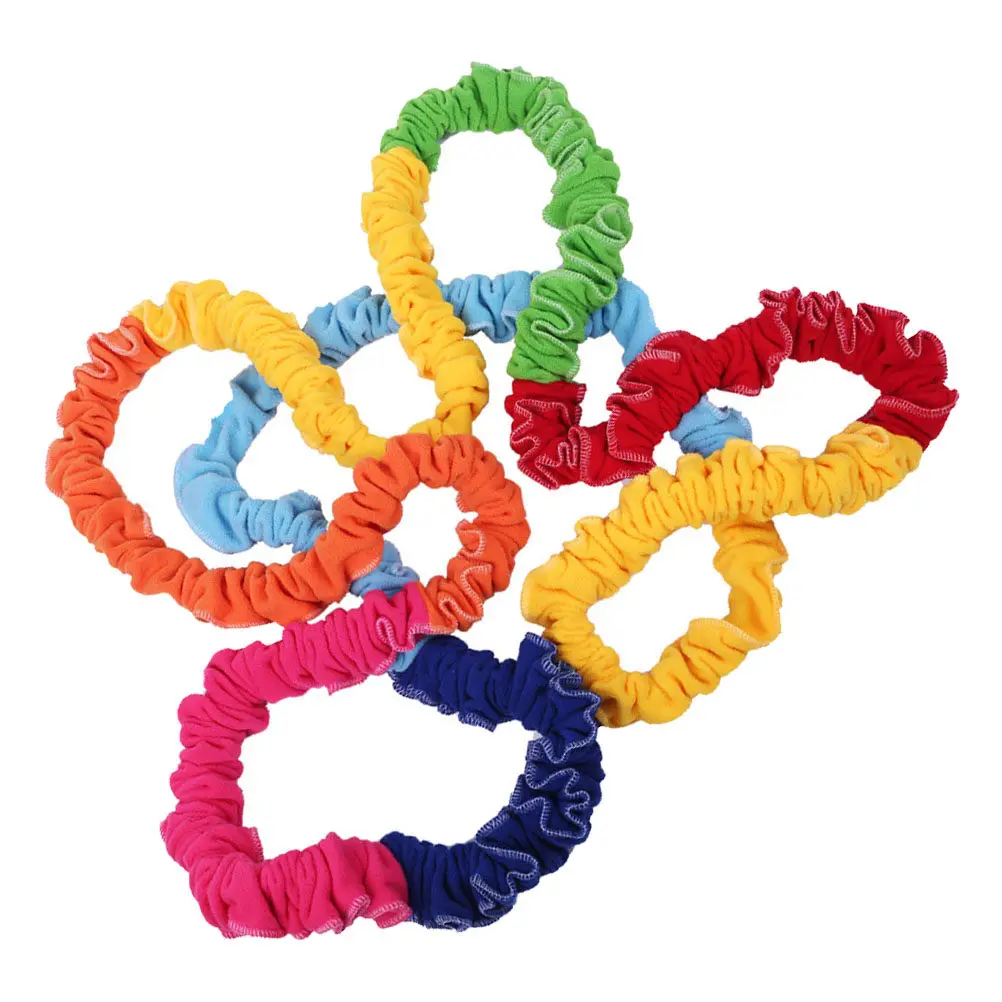 1Pcs Elastic Rainbow Pull Ring Super Elastic Thick Double Tension Rope Outdoor Stretch Rope Multiplayer Running Training