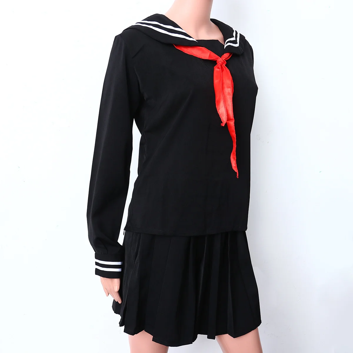 

Japanese Sailor Navy School Uniform Cosplay Costume for Size M Pleated Skater Skirt Fashionable Trendy Outfit