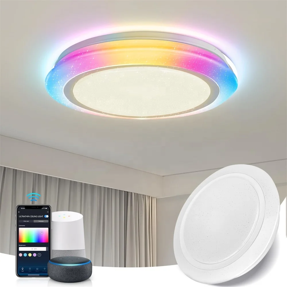 

27W Smart Ceiling Light with APP/ Voice Control Led Ceiling Lamp Compatible with Google Assistant /Alexa