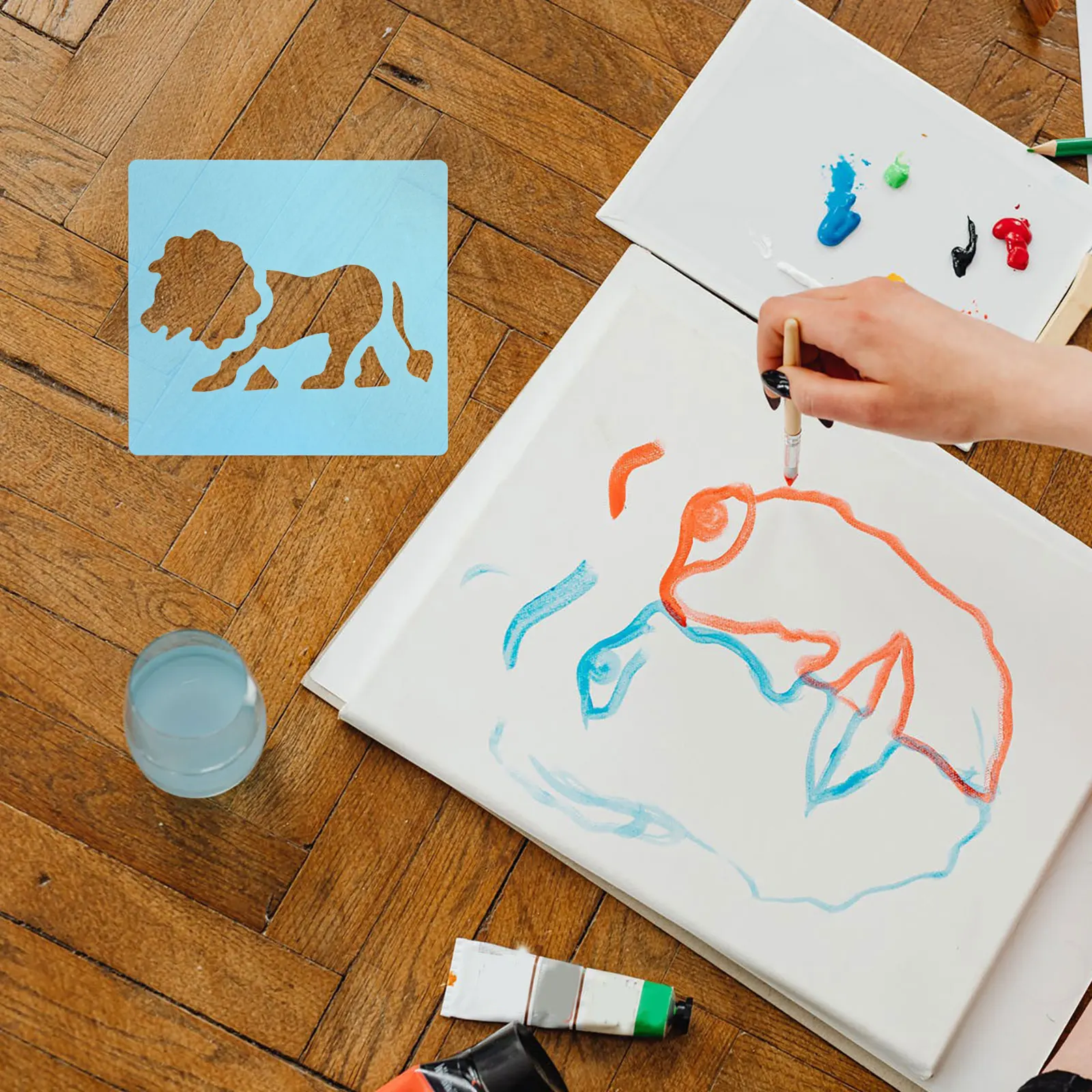 

12pcs Drawing Template Stencils Kids Artwork Craft Templates Versatile Safe PP Material Educational Tool Diy Fun Animal Shapes