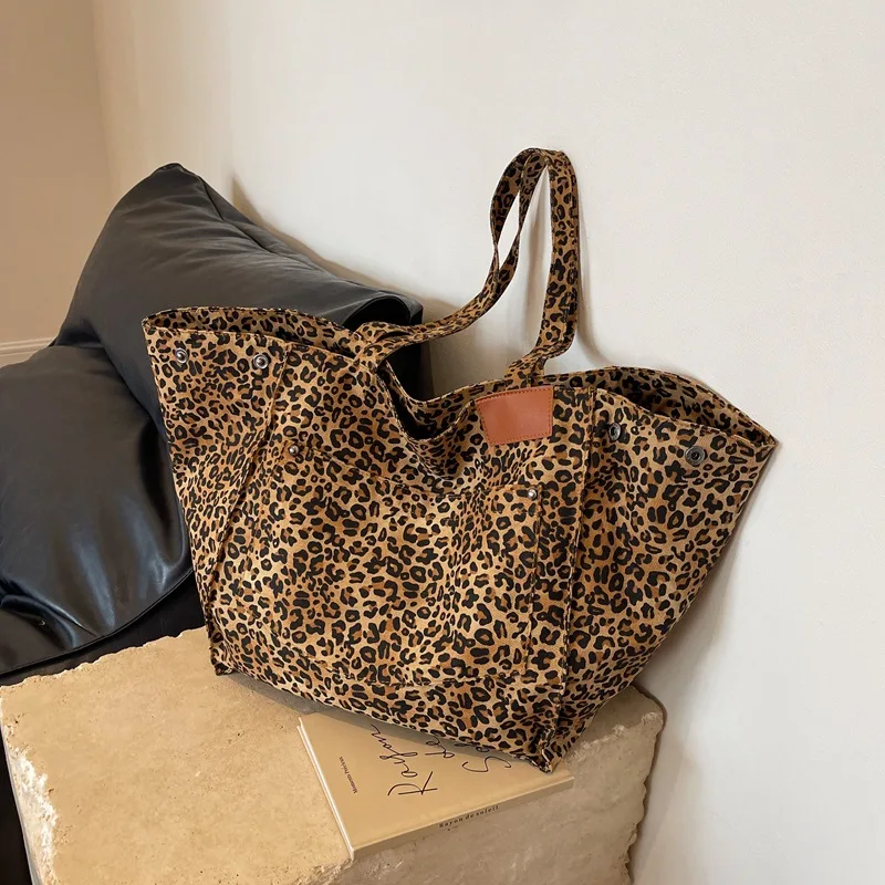 Leopard Design 2023 Korean Fashion Shopper Big Shopping Bags for Women Handbag Fast delivery Lady Shoulder  Large Capacity Bag