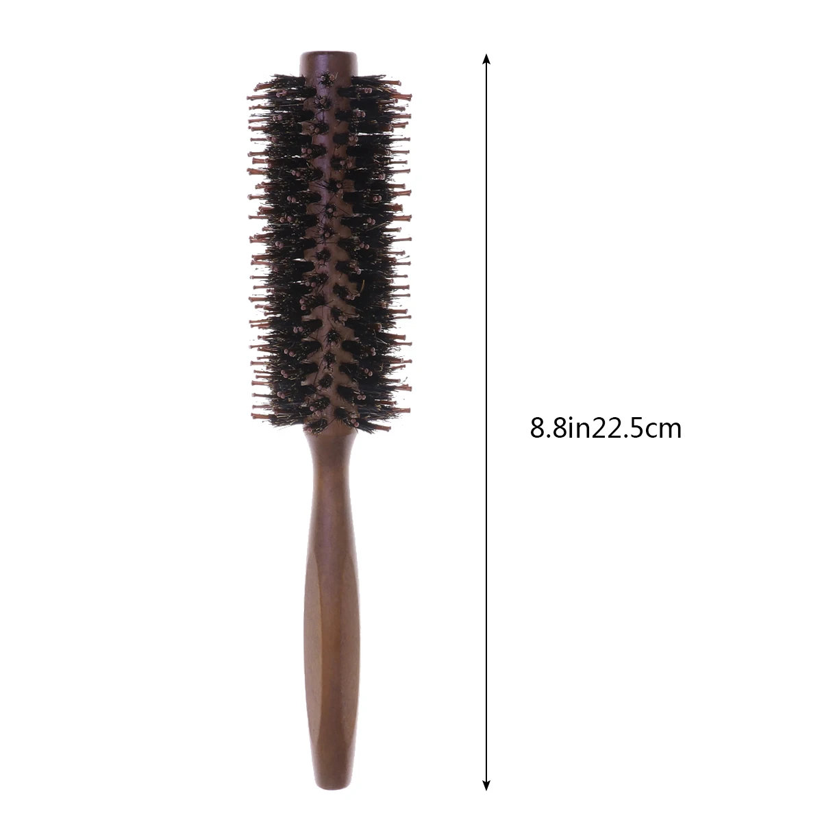

Pig Bristle Curling Comb Round Hair Brush Wooden Handle Detangler Short Medium Length Blow Drying Straightening Styling Women