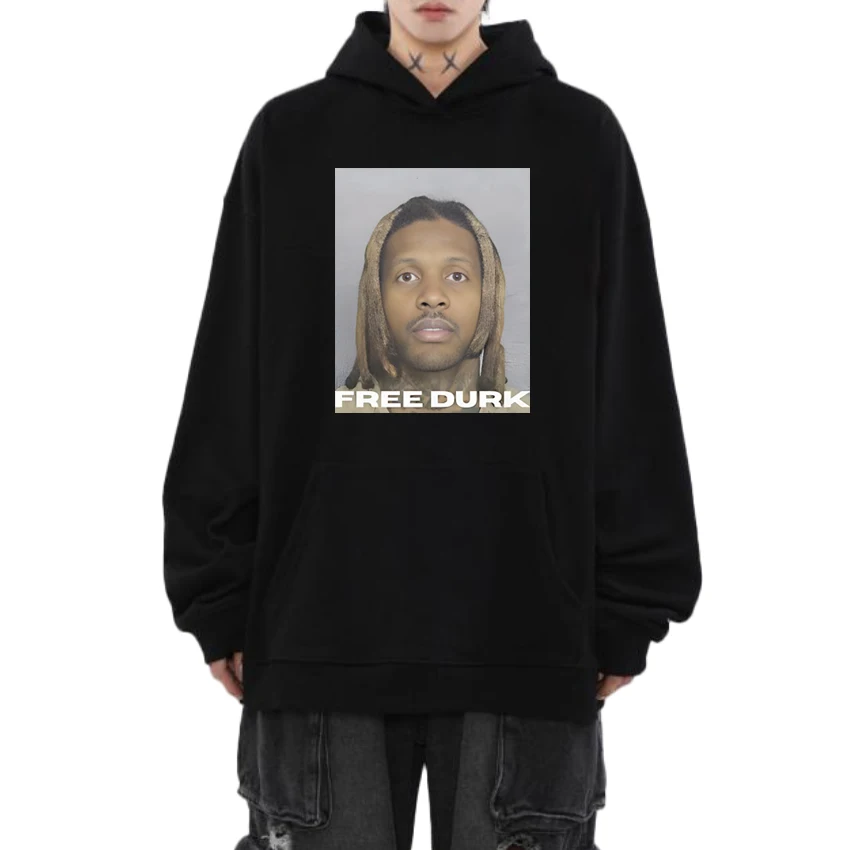 

Vintage FREE DURK Graphic Hoodie Lil Durk streetwear 2025 Men women Funny Sweatshirts Unisex Casual Fleece Long sleeve pullovers
