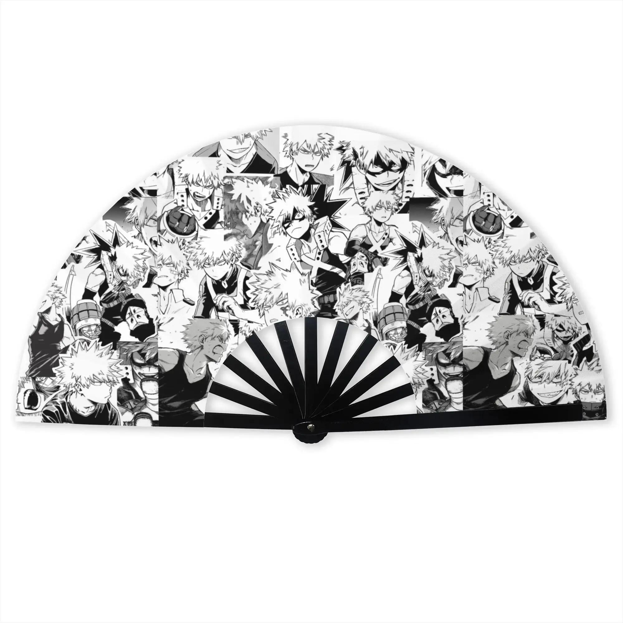 Katsuki Bakugo Anime Portable Pocket Fan Camping Manga Boku No Hero Academia Folding Fan Chinese Dance Cooling Handheld Fans