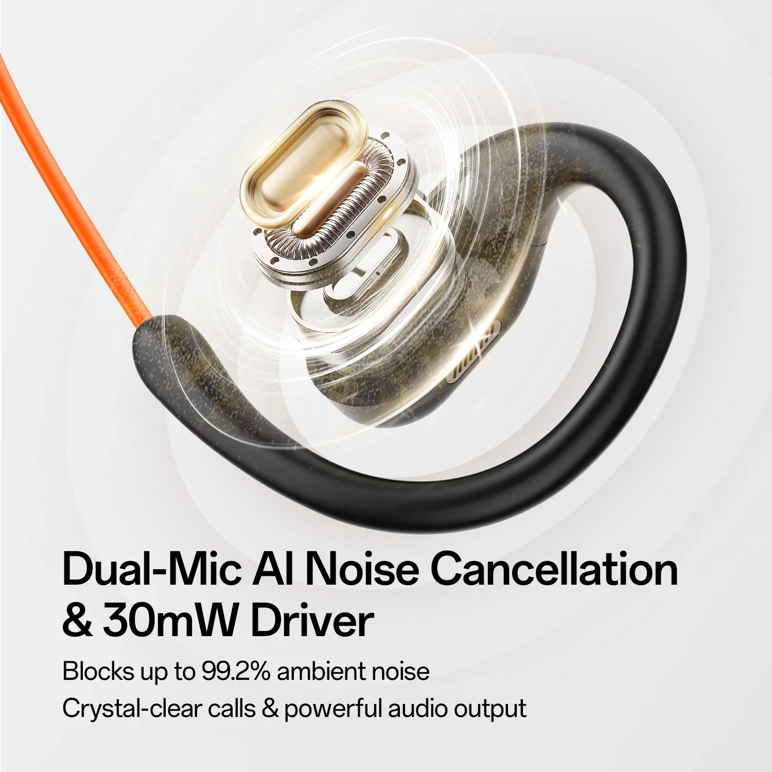 Oneodio OpenRock Lin 10 Wired Earphones Open Ear Headphones With AI ENC Mic USB/Type C Air Conduction Office PC Headset For Zoom