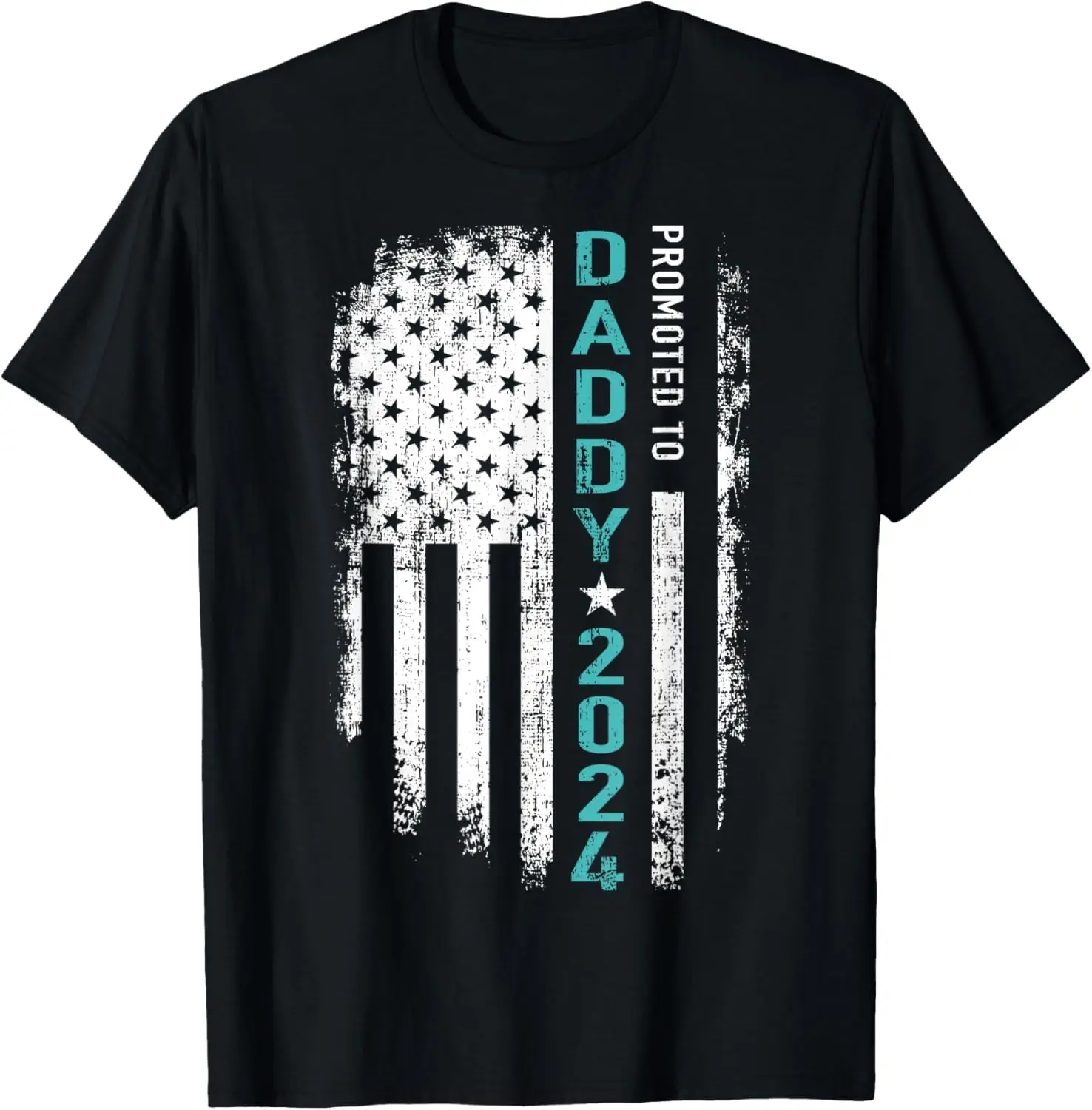 Promoted to daddy 2024 us american flag for new dad to be T-Shirt