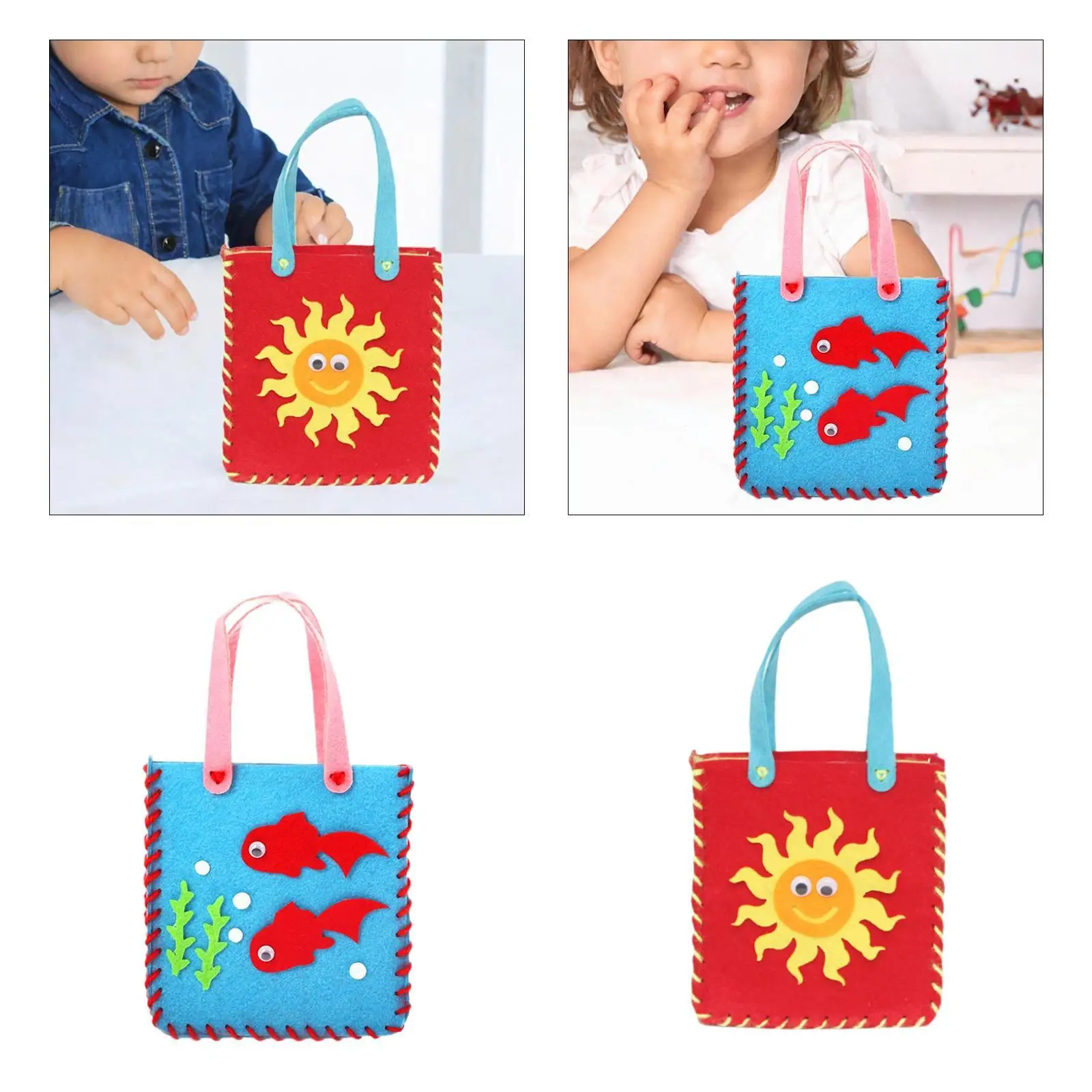 DIY Sewing Kit Handbag Material Bag Making Child Sewing Crafts for Party