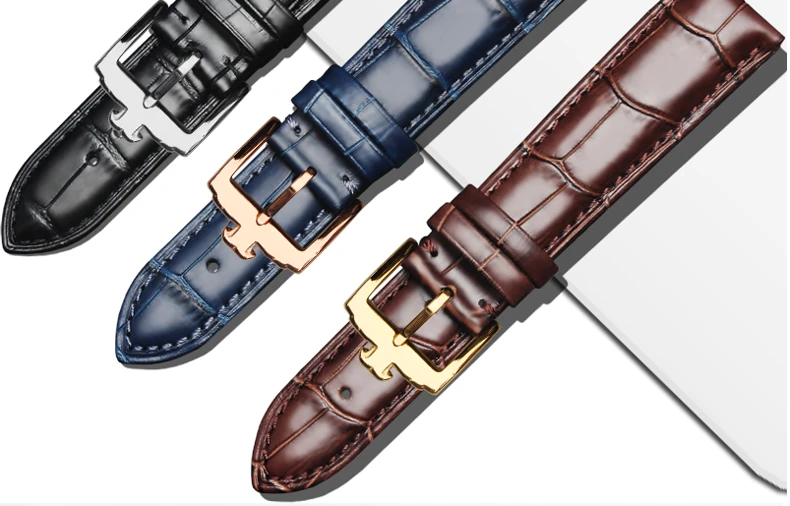 watch band for Jaeger watch LeCoultre strap men\'s crocodile pattern leather flip dating master clown Smart watch strap 20mm 21mm