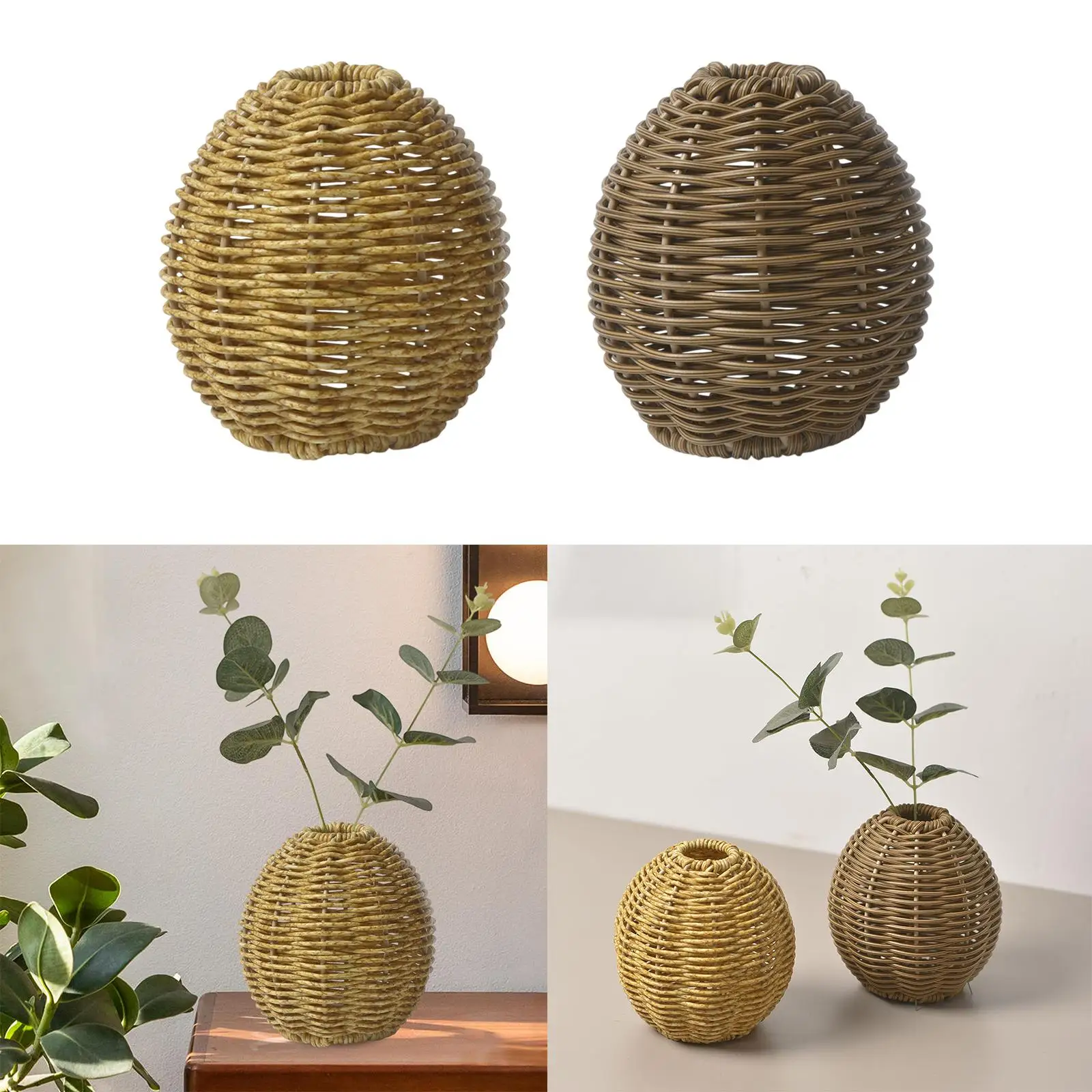 

PP Material Flower Vase 4.7x5.1inch Versatile Rustic for Bathroom Decorative
