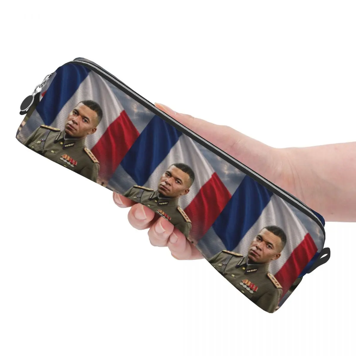 M-Mbappe Dictator Meme Pencil Case Pencilcases Pen Box for Student Large Storage Bag Office Gifts Accessories