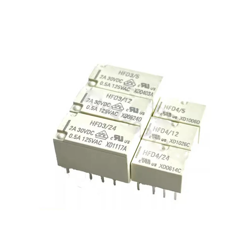 2/5pcs New&original signal relay DIP SR HFD4-3/5/12/24V SMD HFD4-3-S HFD4-5-S HFD4-12-S HFD4-24-S 8Pin 2A Two open and two close