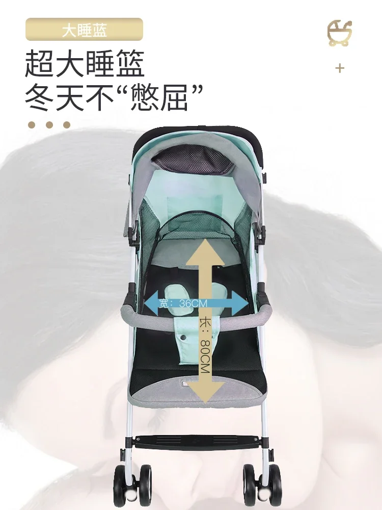 Twin Baby Stroller Can Sit and Lie Down Detachable Ultra Lightweight Portable Foldable Baby Stroller