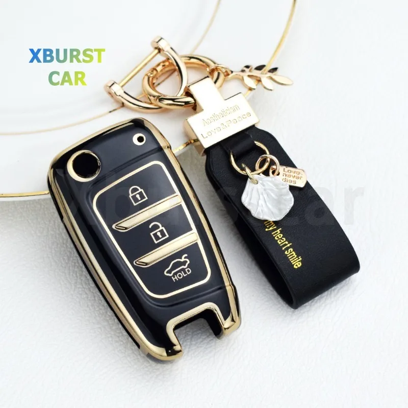 TPU Car Key Case Cover Shell Fob Bag for Hyundai I30 Accent Tucson Ix35 Solaris Elantra Kona Celesta Sonata for Hyundai Tucson