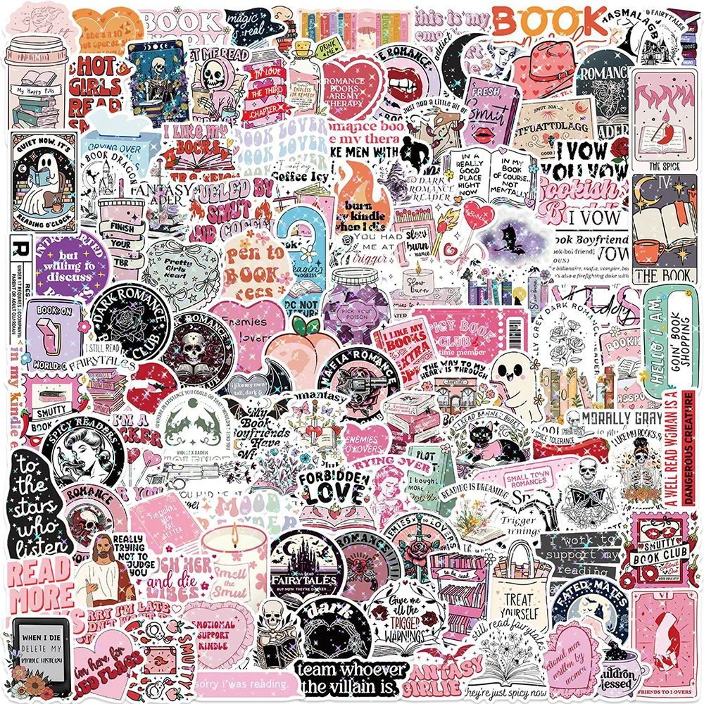

10/30/50/100/150pcs Cartoon Romantic Reading Stickers Creative Aesthetic Graffiti Decal DIY Water Bottle Scrapbook Phone Sticker