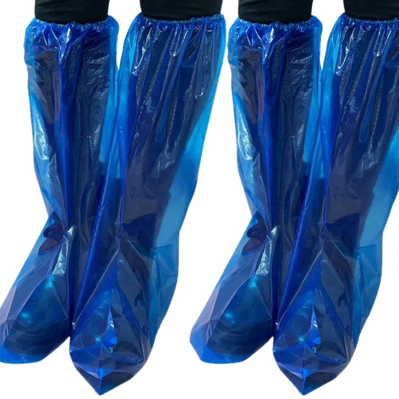 20 Pairs Waterproof Thick Plastic Disposable Rain Shoe Covers High-Top Anti-Slip For Women Men