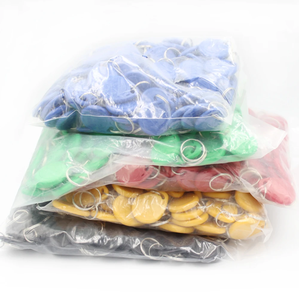 100pcs/Lot 125khz RFID Keychain Stickers Card Tag ID Keyfob TK4100 Door Entry Access Control EM KeyChain Token