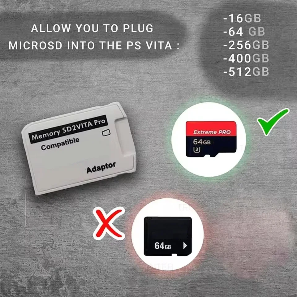 For PSVita SD2VITA 6.0 Micro Memory Card Adapter For PS Vita 1000 2000 Henkaku 3.65 System SD Game Card Slot Converter