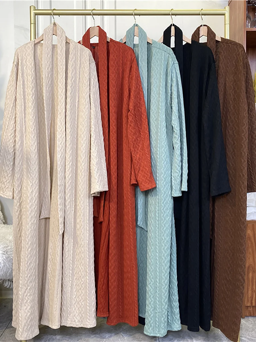 Modest Abaya Ramadan Autumn Winter Sweater Coat Muslim For Women Kimono Kaftan Turkey Islamic Clothing Caftan Marocain Robe