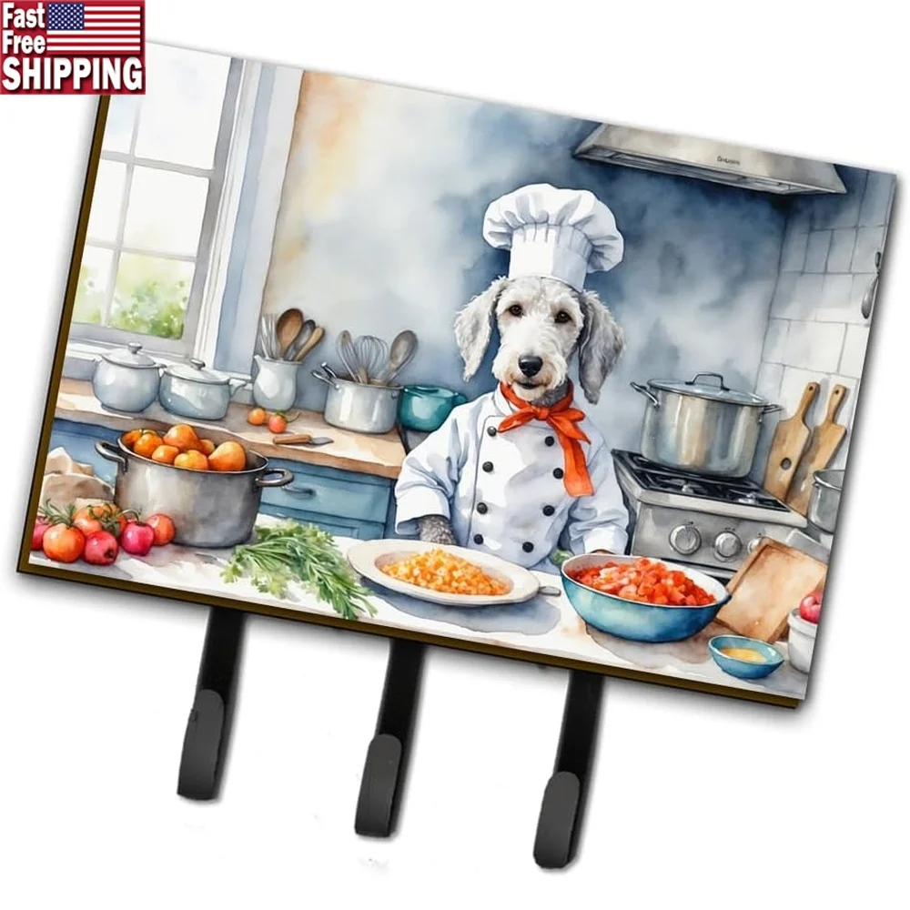 

Durable Bedlington Terrier Wall Mount Key Holder Hooks Leashes Towels Great Gifts Dog Lovers Home Organization