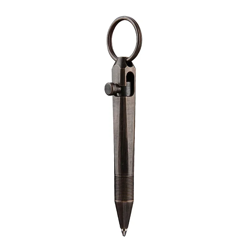 Mini Keychain Brass Tactical Pen Portable Pendant Outdoor EDC Pocket Tool