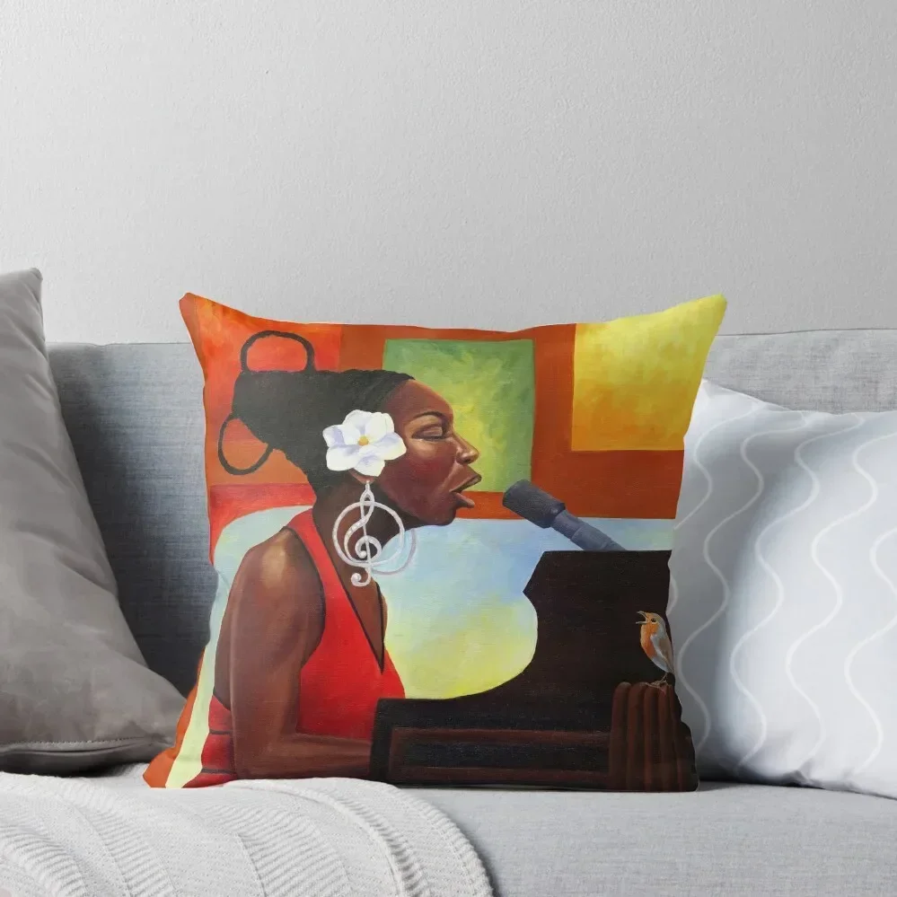 Songbird (Nina Simone) Throw Pillow pillow cover luxury Christmas Pillow Cases