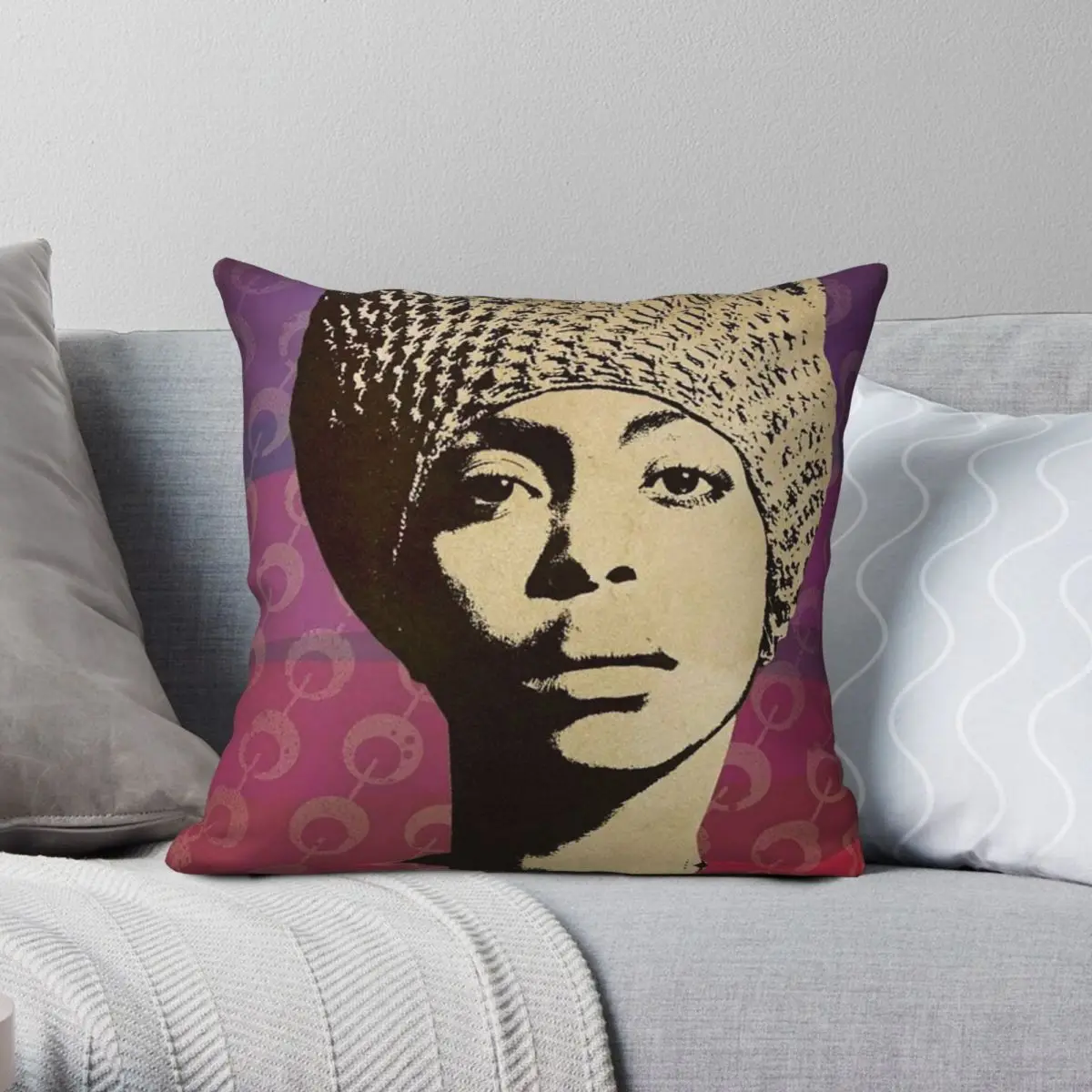 Erykah Badu Singer Pillowcase Polyester Linen Velvet Printed Zip Decor Pillow Case Car Cushion Cover