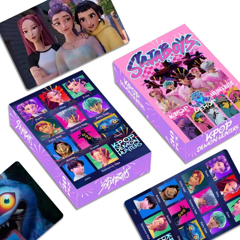 30 قطعة K-POP شيطان الصيادين Huntrix Derpy Photocards أنيمي تحصيل مجموعة لمحبي K-POP Merch/ألعاب بطاقة التداول