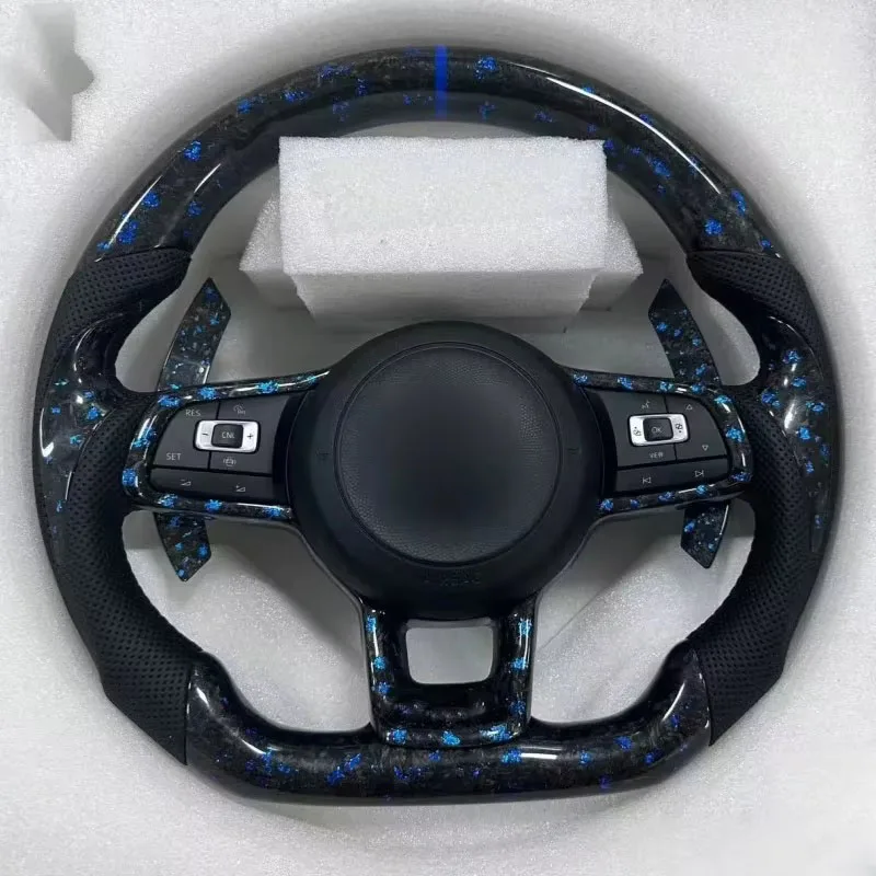 

Steering Wheel Fit For VW Mk5 MK6 MK7 MK7.5 GTI R Polo 2013-2020 Customized Carbon Fiber Racing Wheel Car Accessories