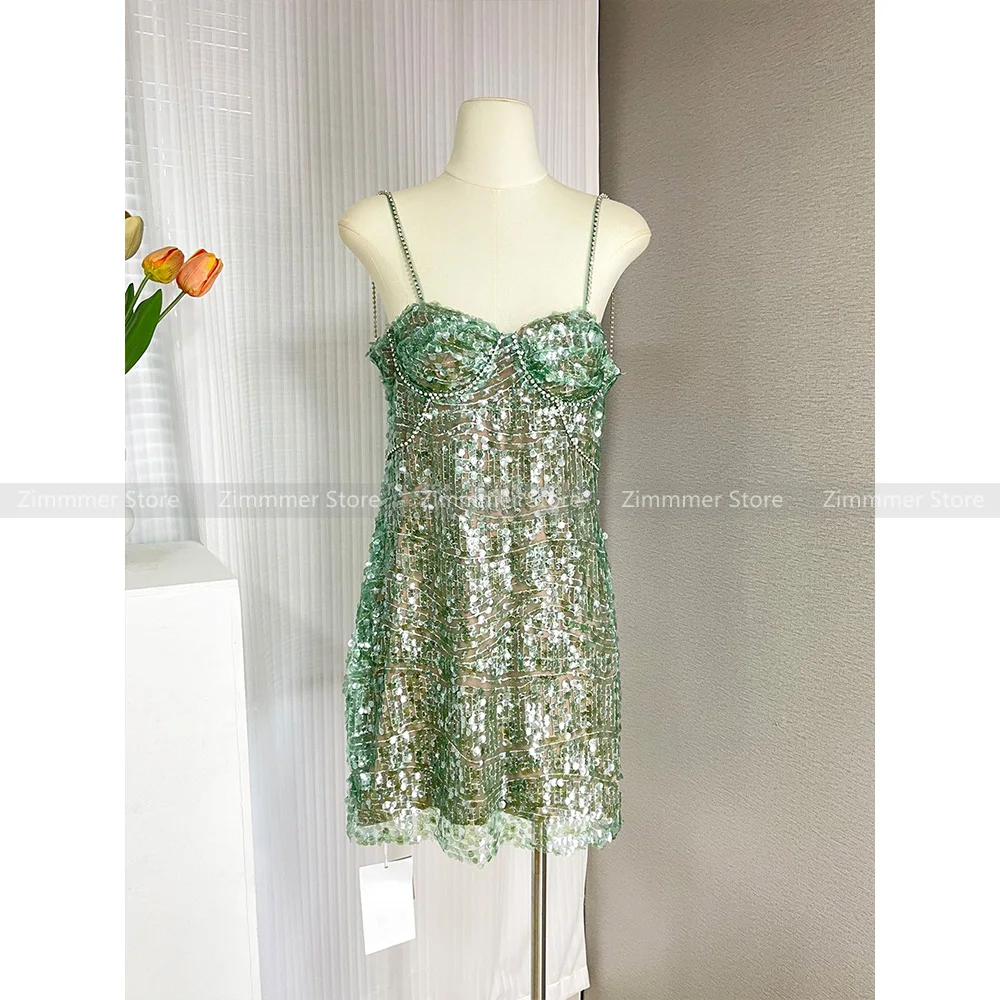 French design sense salty women outfit small dress sweet spicy first love style light mature style sequin suspender skirt