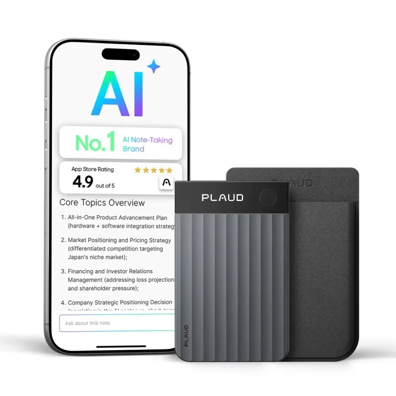 Диктофон Plaud Note Pro AI, умный диктофон с двумя режимами записи: для звонков и личных встреч, 64 ГБ локальной памяти, длительное время автономной работы