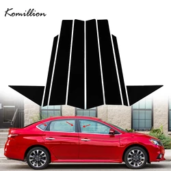 8Pcs Car Door Window Pillar Trims Cover Sticker Black Decorate Accessories for Nissan Sentra 2013 2014 2015 2016 2017 2018 2019