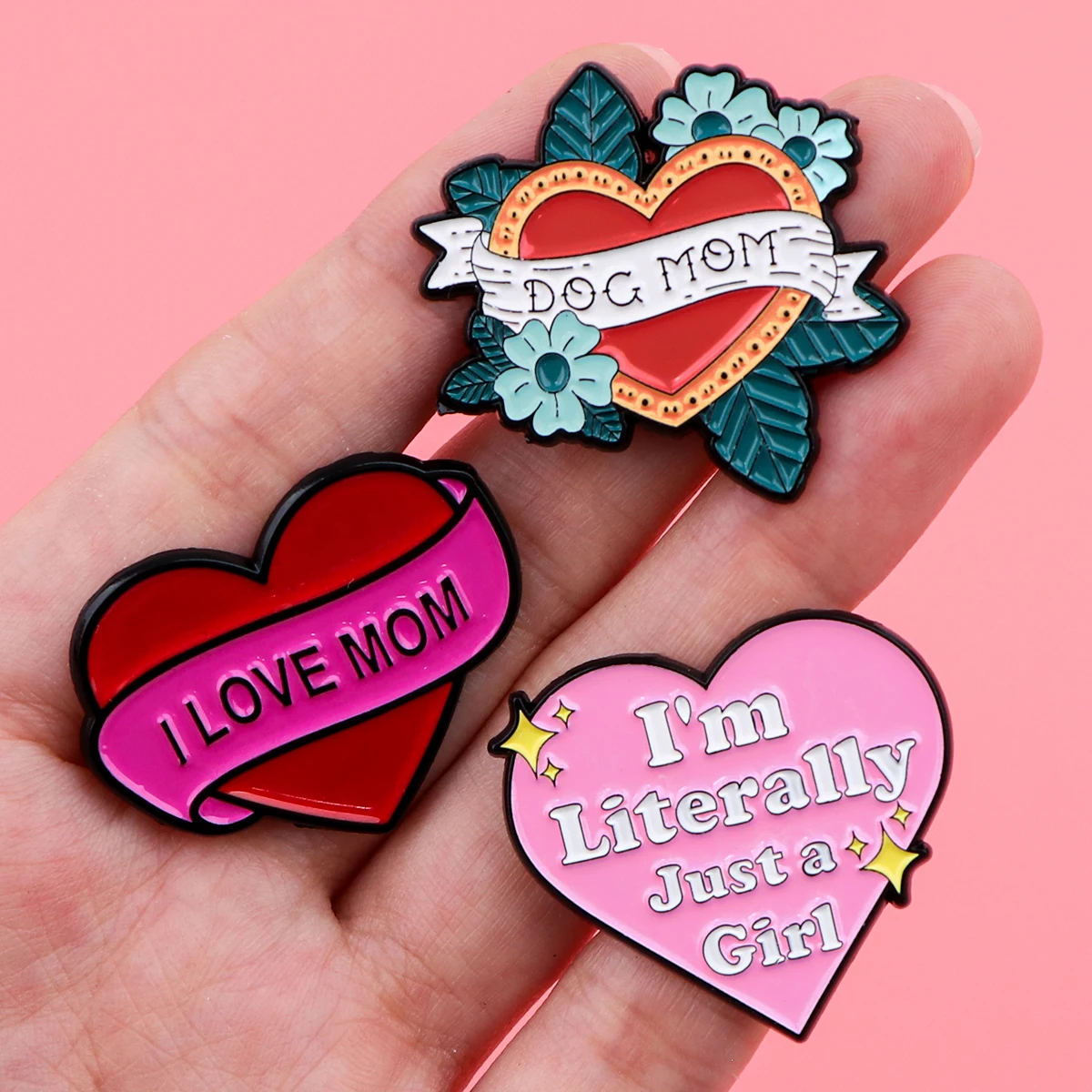 Funny Quotes Enamel Pins Cute Women\'s Brooches Men Lapel Pins Badge on Backpack Costume Accessories Heart Jewelry Mom Gifts